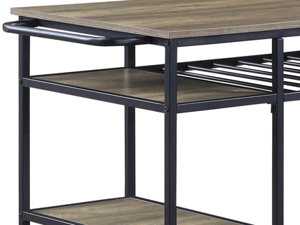 Lona - Kitchen Island - Rustic Oak / Black