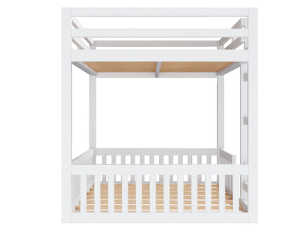 Stylish Bunk Bed With Ladder And Guardrails