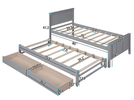 Platform Bed With Trundle And Drawers