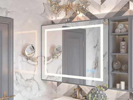 3000-6000K LED Bathroom Mirror With Lights, Anti-Fog Dimmable Lighted Wall Mounted Vanity Mirror Master Bath Modern Makeup (Only Mirrors, Not Cabinets) Horizontal & Vertical