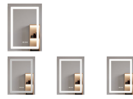 Bathroom Medicine Cabinet With LED Mirror, Anti-Fog, Waterproof, 3000K~6000K Single Door Lighted Bathroom Cabinet With Touch Swich