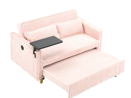 Pull Out Sofa With Movable Tabletop And USB Ports