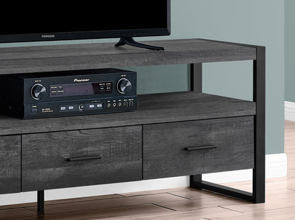 TV Stand, Console, Media Entertainment Center, Storage Solution Drawers - Black