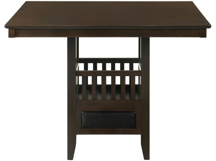 Finley - Square Counter Table With Storage Pedestal Dining Table - Espresso