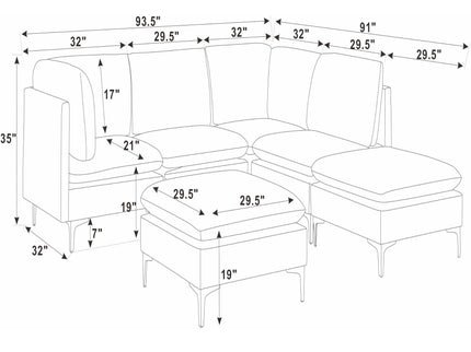 Upholstered Modular Sectional & Tall Legs