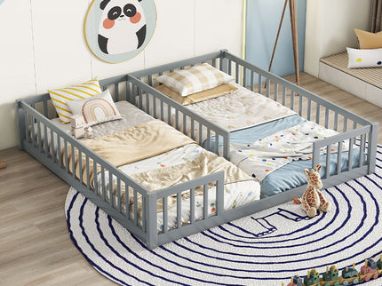 Double Floor Bed With Fence, Guardrails, Without Door