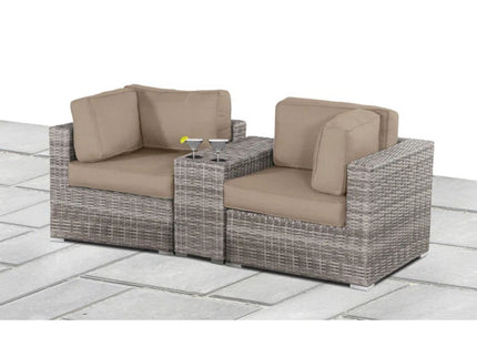Handcrafted Outdoor Loveseat With Wicker Seating