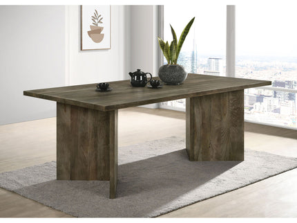 Roman - Rectangular Double V Leg Dining Table - Brown