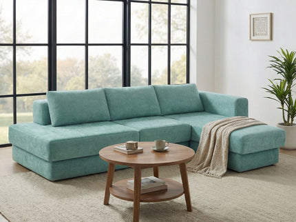 L-Shaped Modular Sofa With Double Layer Cushion