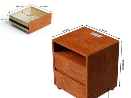 Nightstand With 2 Drawers And Shelves