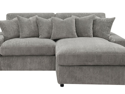 Tavia - Reversible Sectional Sofa With 6 Pillows - Gray