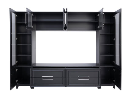 Wall Unit Modern Entertainment Center With Glass Doors