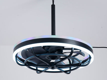 Ceiling Fan Light LED Light Source And Remote Control, 3000 - 6500K Dimmable LED Fan Light, 6 Speeds, For Living Room - Matte Black