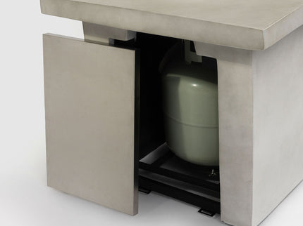 Rectangular Propane Gas Fire Pit Table With 60000 Btu For Outdoor Spaces - Light Gray