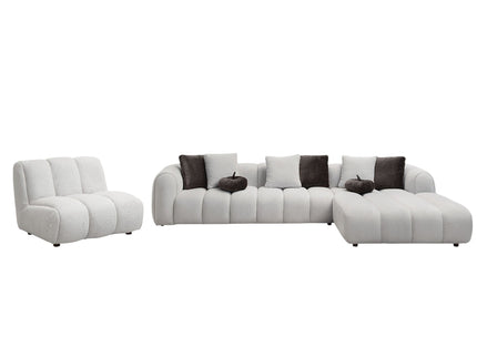 Manilla - Sectional Sofa With Chair - Ivory White