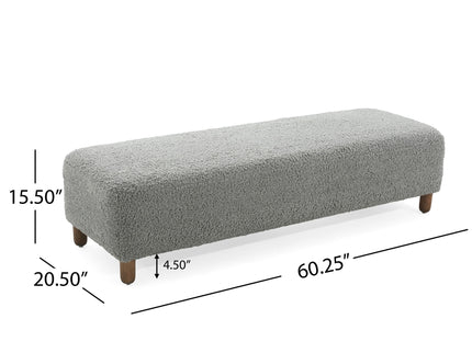 Contemporary Ottoman With Foam Cushion And Durable Upholstery