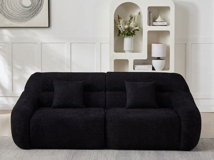 Luxury Curved Corner Sectional Sofa With 4 Pillows