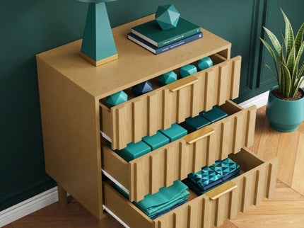 Fluted 3 Drawer Dresser