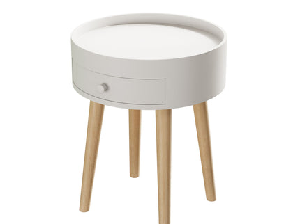 Nightstand With Storage Drawer, Bedside Table For Bedroom - White