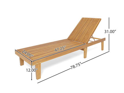 Nadine - Stylish Chaise Lounge Chair - Teak