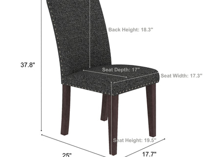 Upholstered Dining Chair With High Back Design (Set of 2)