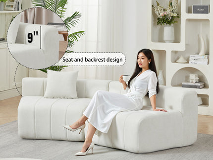 Modular Sectional Sofa With 2 Pillows, Symmetrical Design