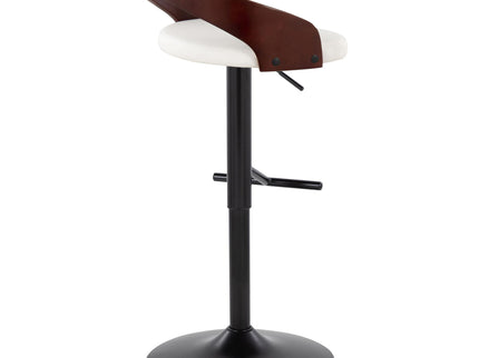 Grotto - Contemporary Adjustable Barstool With Swivel & Straight T Footrest (Set of 2)