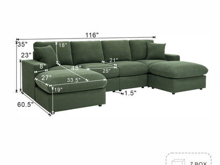 Sectional With 2 Ottomans