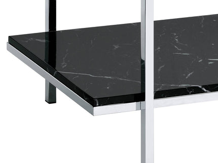Angwin - Mirrored Faux Marble Console Table - Multi
