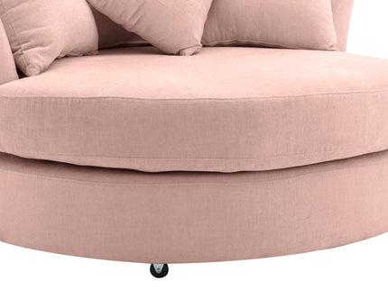 360° Swivel Accent Barrel Chair With Storage Ottoman & 4 Pillows, Modern Leisure Chair Round Accent For Living Room