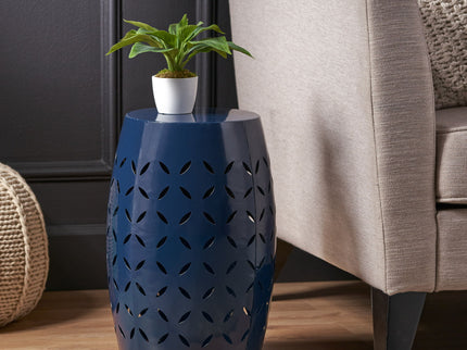Outdoor Lace Cut Side Table - Navy Blue