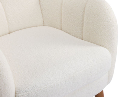 Accent Chair With Birch Wood Legs - White