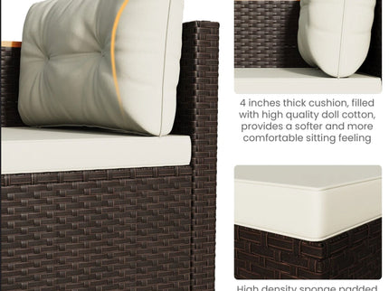 L-Shaped Patio Set With Cushions And Storage Table