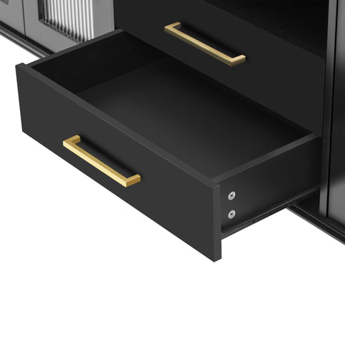 TV Stand For TVs Up To 75", Entertainment Center Media Console For Living Room - Black