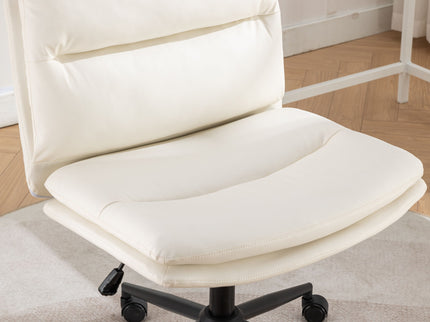 Bizerte - Adjustable Swivel Criss-Cross Chair, Wide Seat / Office Chair / Vanity Chair - White
