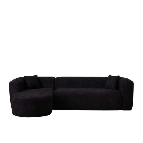 L - Shape Boneless Cloud Couch With 2 Throw Pillows For Living Room