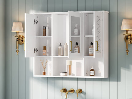 Modern Wall Mounted Medicine Cabinet With Adjustable Shelves, Soft Close Doors, High Define Mirror
