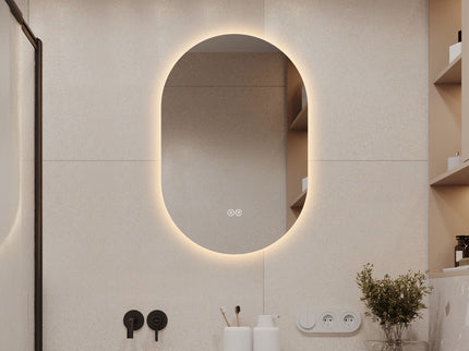 Smart Wall Mounted LED Touch Screen Mirror With Anti-Fog Function And Adjustable Lighting