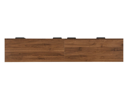 TV Stand With 2 Drawers, Doors & Cable Management, Soft Closing Hinges - Walnut
