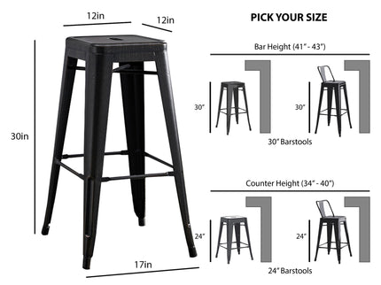 Backless Bar Stools (Set of 2) - Black