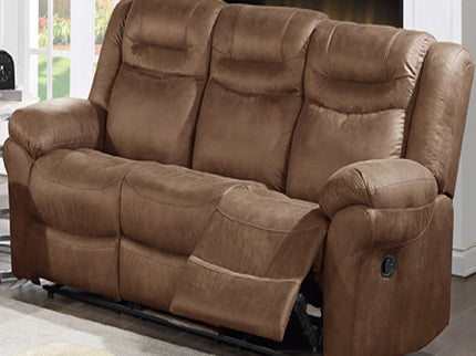 Power Reclining Sofa With USB Port Upholstered Pillow Arms And Headrest - Brown