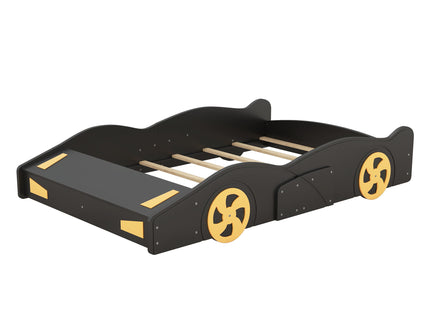 Race Car Shaped Platform Bed With Wheels And Storage
