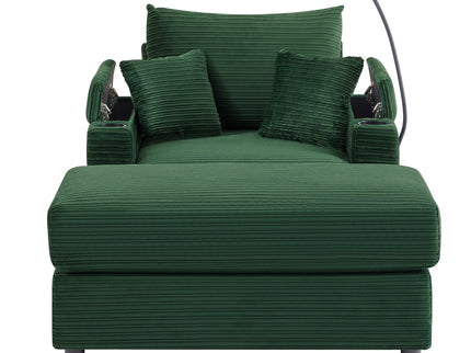 Modern Style Loveseat Sofa Sectional Sofa Couch With Storage Space, A Movable Ottoman, Two USB Ports, Two Cup Holders, A Phone Holder For Living Room