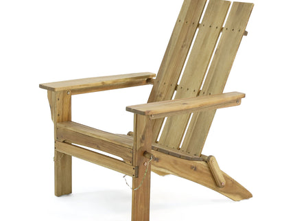 Outdoor Foldable Adirondack Chair With Slat Back - Natural