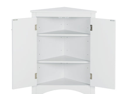 Triangle Bathroom Storage Cabinet With Adjustable Shelves, Freestanding Floor Cabinet For Home Kitchen