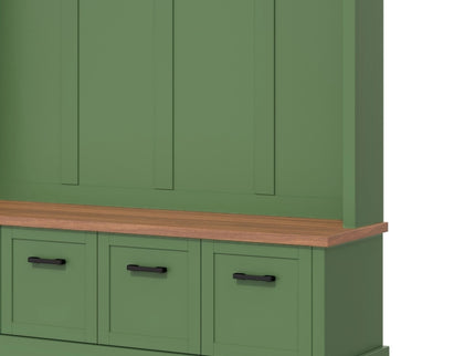 Hall Tree With Storage Bench Mudroom Coat Rack With 6 Hooks