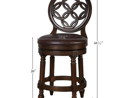 Stool With Back And Swivel Upholstered Seat