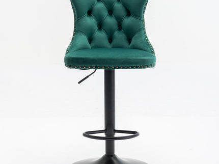 Swivel Barstools Adjusatble Seat Height, Modern Upholstered Bar Stools With Backs Comfortable Tufted For Home Pub And Kitchen Island (Set of 2)