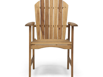 Outdoor Weather Resistant Acacia Wood Adirondack Dining Chairs (Set of 2)