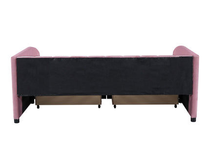 Upholstered Daybed With Ergonomic Design Backrest